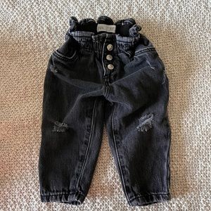 Zara Baby girl jeans. High waisted paperbag jeans.
